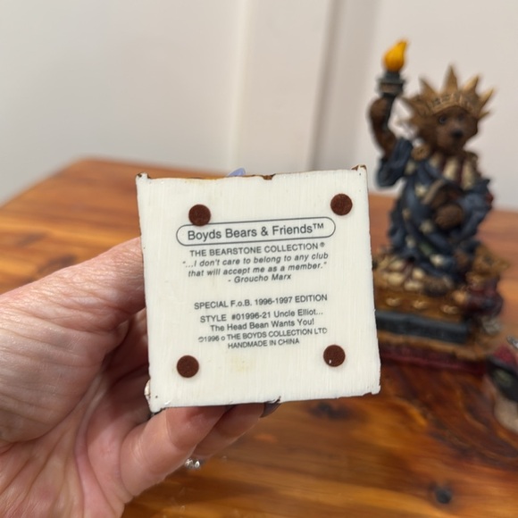 NIB Vtg 90's Boyds Bears Figurines Lot of 3 Union Jack Uncle Elliot Ms Libearty - Picture 7 of 11